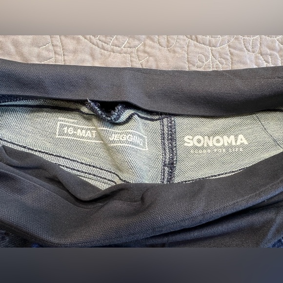 Sonoma Maternity Dark Wash Full Coverage Belly Band Jeggings NWT Size Ma… - Picture 4 of 13